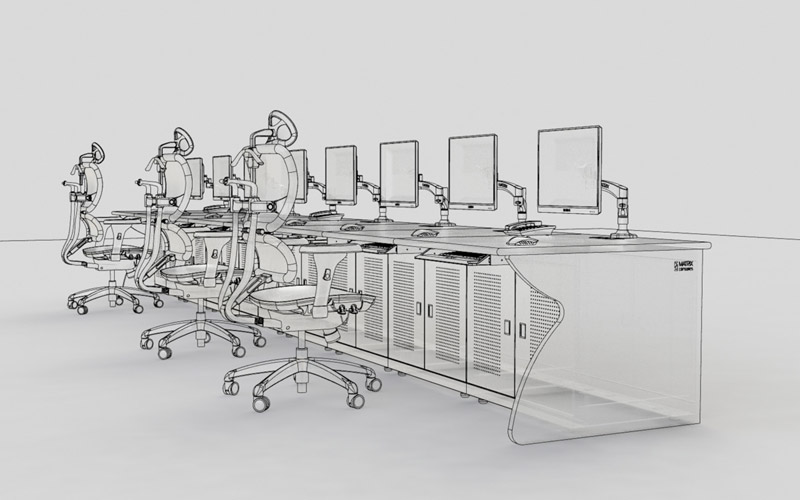 平板平面監(jiān)控操作臺結(jié)構圖