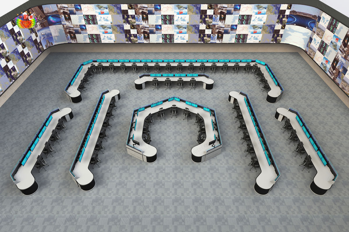 調度指揮中心操作臺布局效果圖